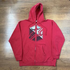 Alpinestars Full Zip Hoodie Mens XL Red Graphic Logo Camo Sweatshirt Moto Y2K